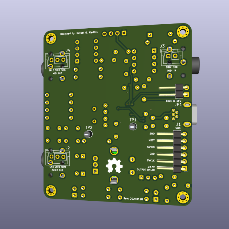 PCB 3D Rendering - Back