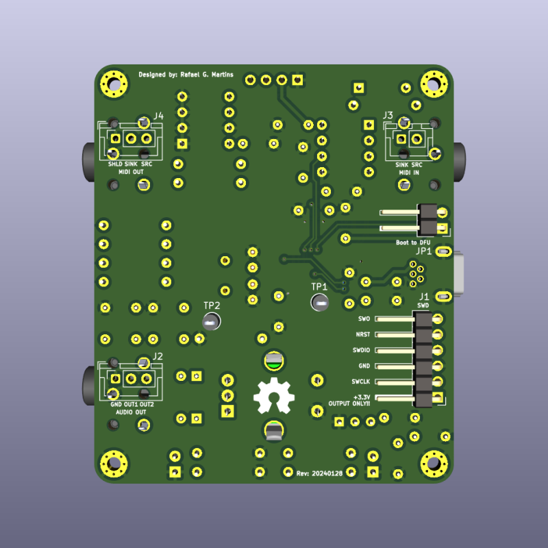 PCB 3D Rendering - Plain - Back